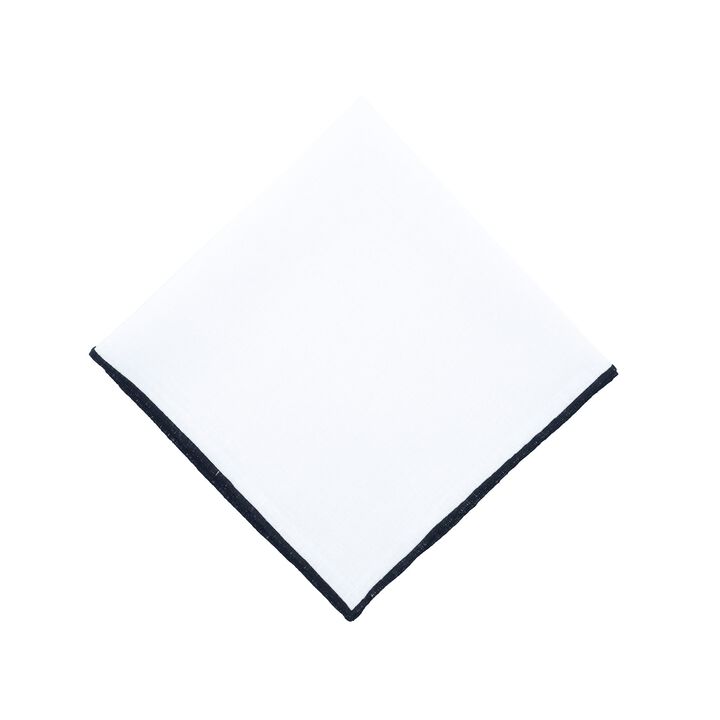 Linen Napkins With Black Stitch Edges, Set of 4