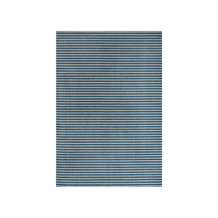 Aarhus High-Low Minimalist Scandi Striped Indoor/Outdoor Area Rug