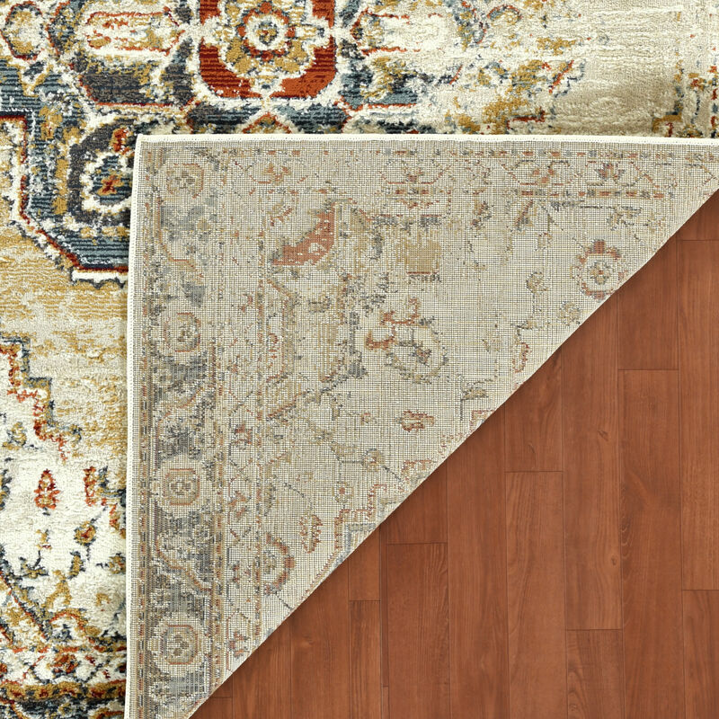 Allure Marmet Gold Medallion Area Rug 5'1"x7'6"