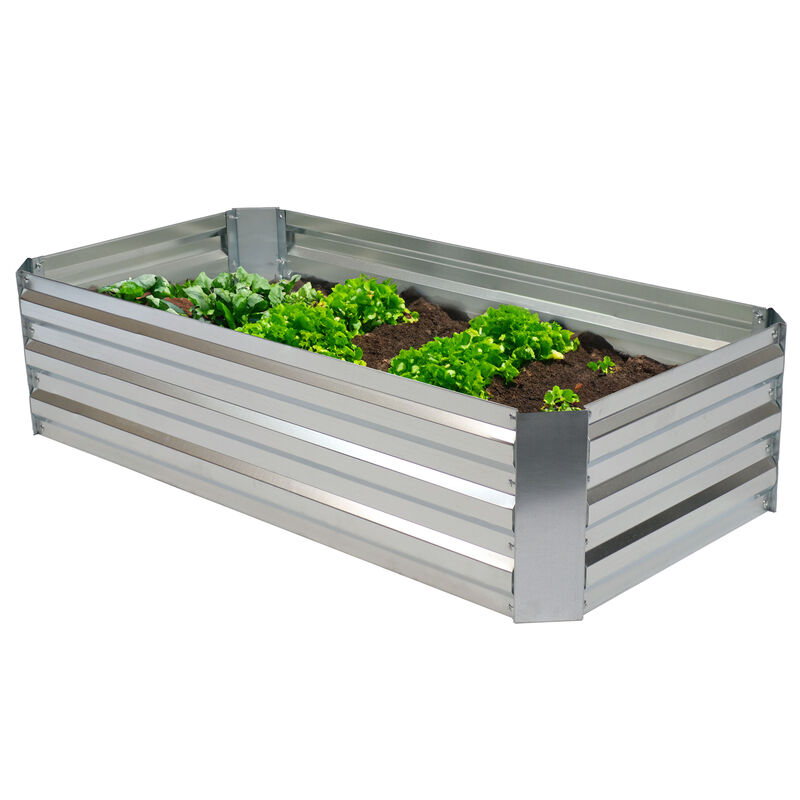 4 x2 ft (1.2x0.6 m) Galvanized Steel Rectangle-Shaped Raised Garden Bed