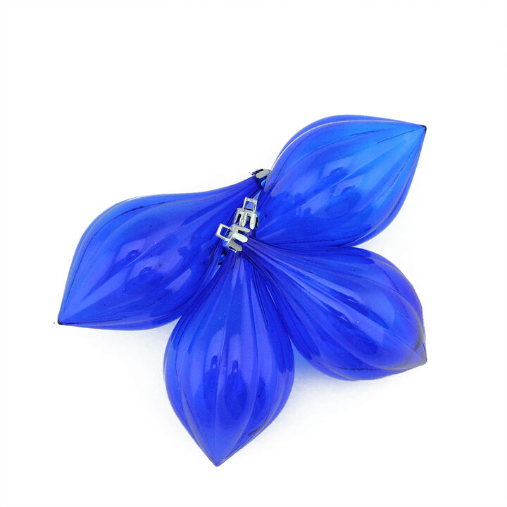 4ct Blue Shatterproof Transparent Christmas Finial Ornaments 5"