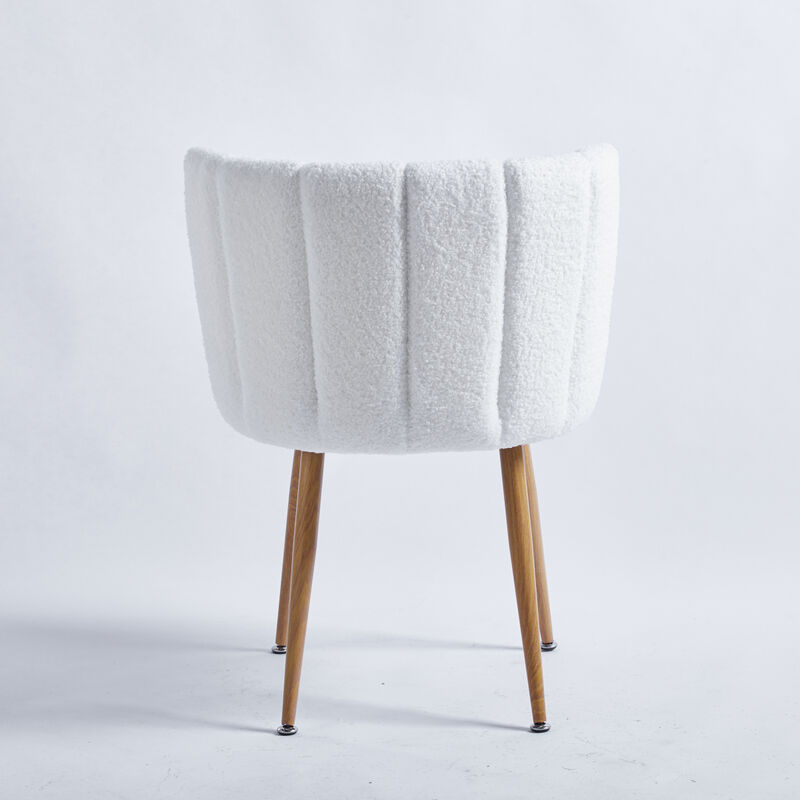 White Dining Chairs(Set Of 2) With Wood Legs