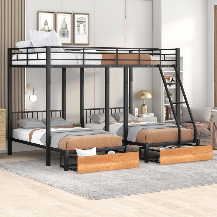 Merax Full Over Twin & Twin Bunk Bed
