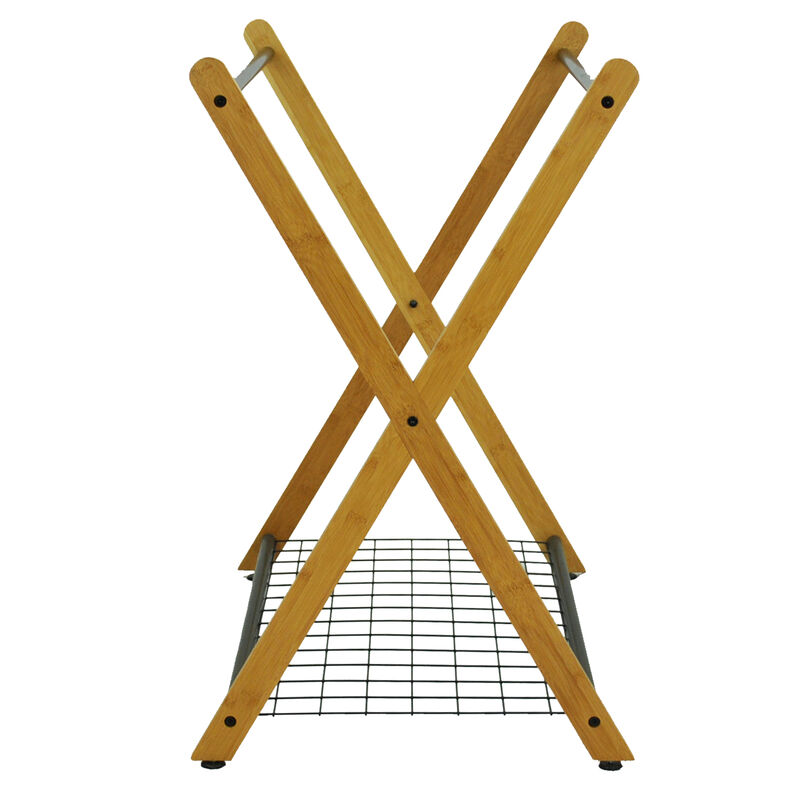 Oceanstar X-Frame Bamboo 3-Bag Laundry Sorter, Bronze