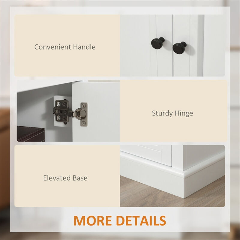 Freestanding Kitchen Cabinet with Doors and Adjustable Shelves
