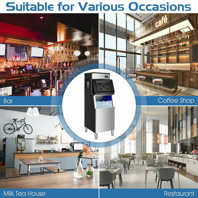 Commercial Ice Maker Machine for High-Capacity Ice Production in Restaurants or Offices