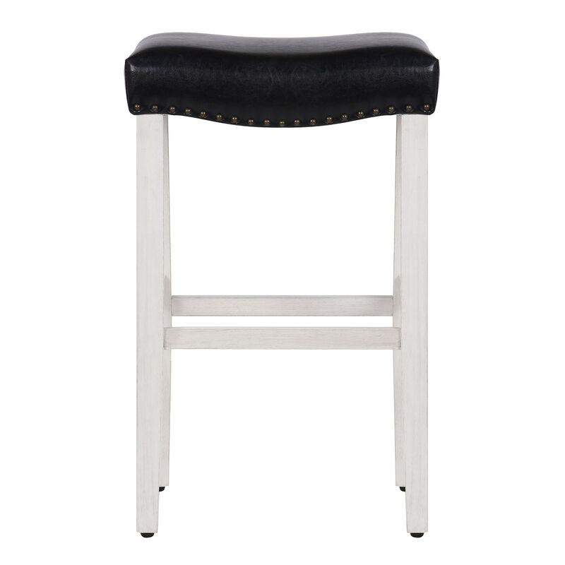 WestinTrends 29" Upholstered Saddle Seat Bar Stool (Set of 2)