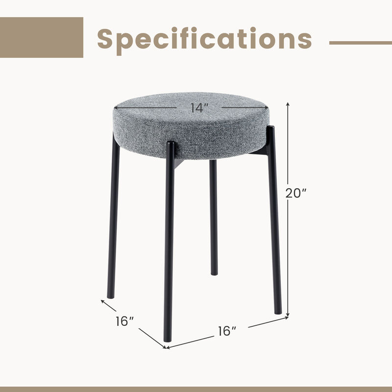 Set of 4 Upholstered Bar Stools Kitchen Stools with Foot Pads for Enhanced Comfort