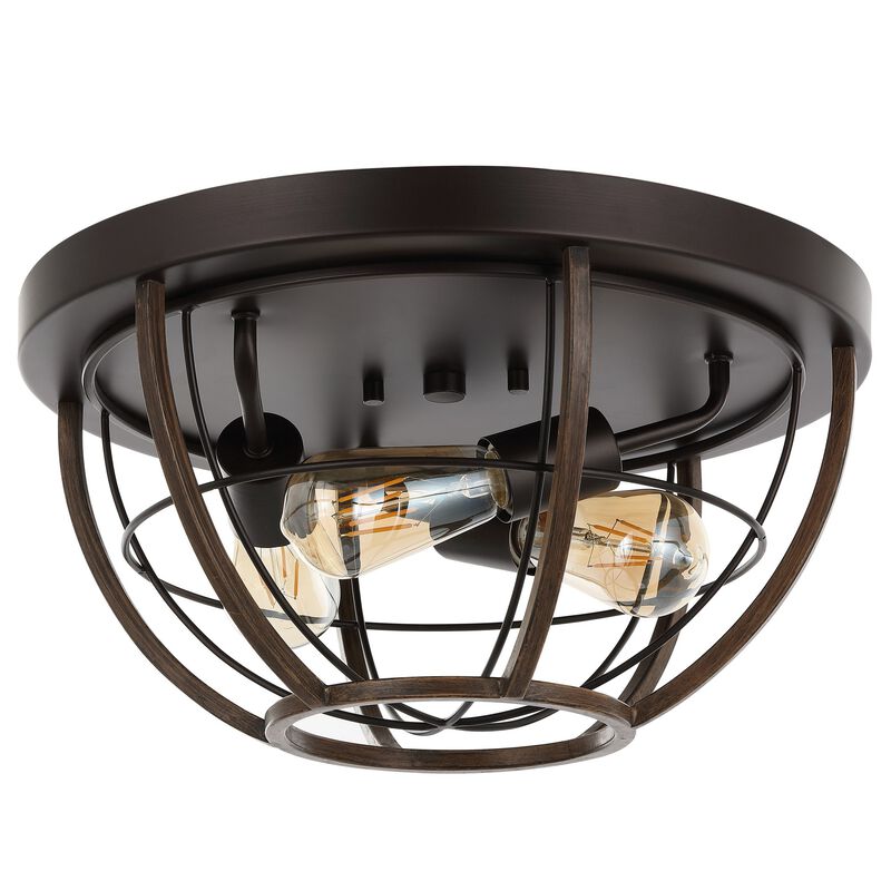 Lyla 3-Light Rustic Farmhouse Iron LED Flush Mount