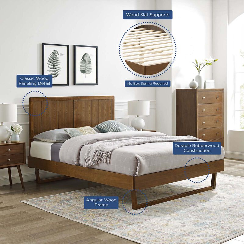 Modway - Alana Full Wood Platform Bed with Angular Frame