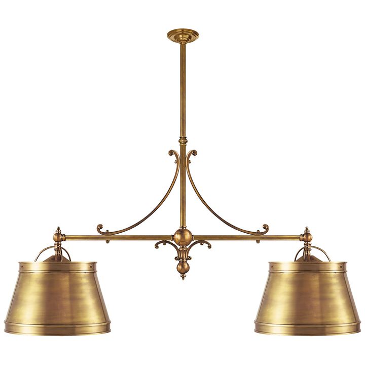 Sloane Double Shop Pendant in Antique-Burnished Brass