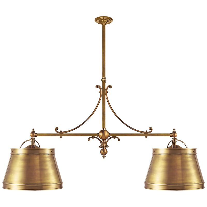Sloane Double Shop Pendant in Antique-Burnished Brass