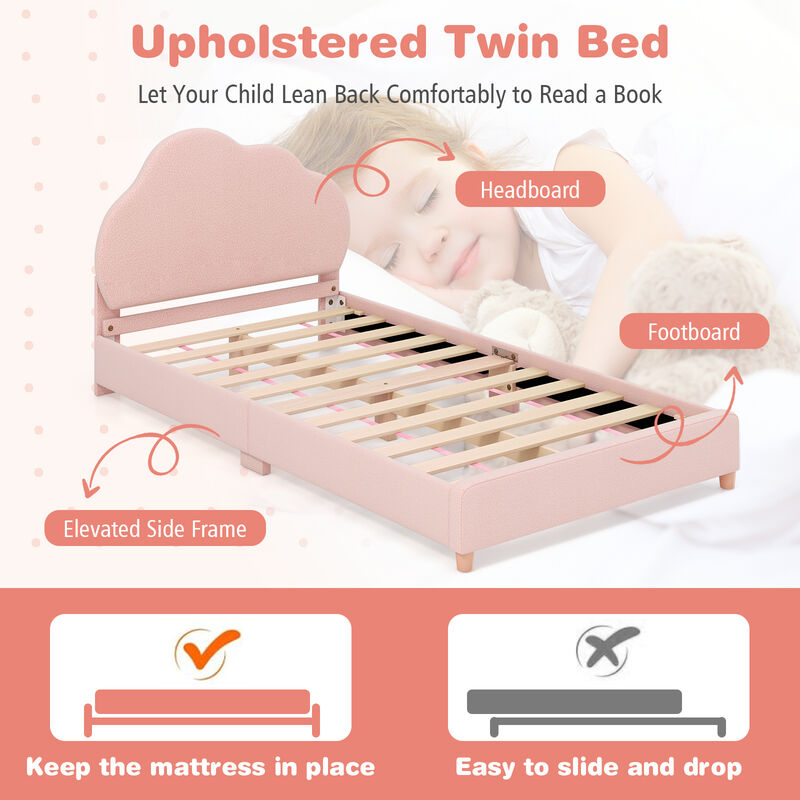 Height-Adjustable Headboard Bed Frame with Sturdy Wooden Slats, Modern Platform Design for Comfort and Support