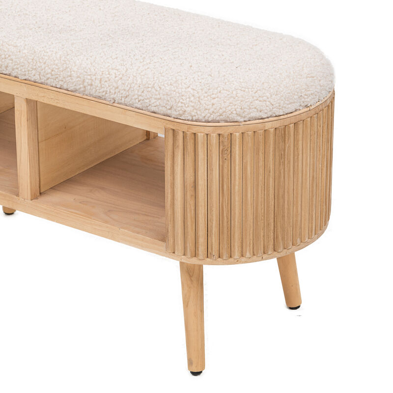 Bohemian Style Wicker Bench