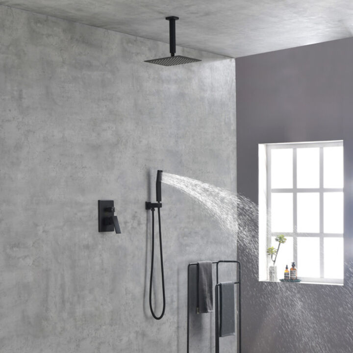 Bathroom Luxury Rain Mixer Shower System, Ceiling Mounted Rainfall Shower Head
