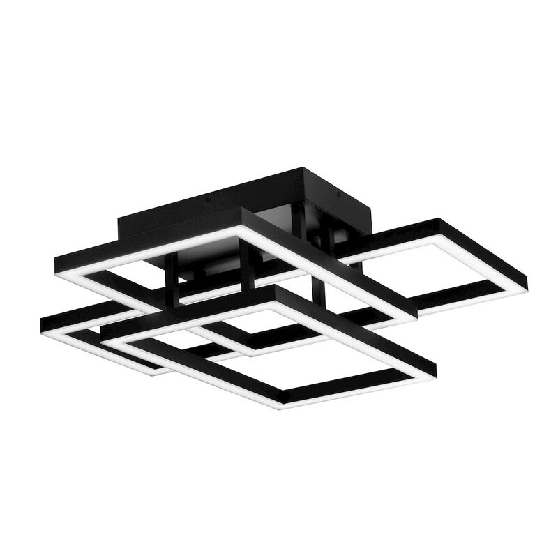 VONN Lighting Integrated LED Ceiling Lighting Rectangular Semi Flush in Black