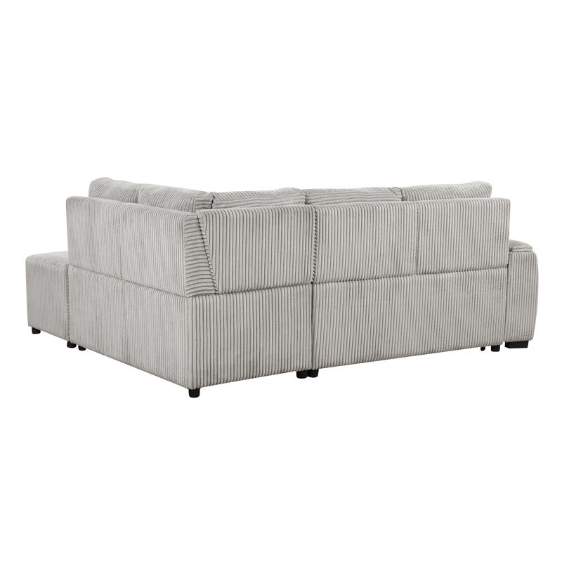 Merax L-shaped Sofa with Movable Ottoman and Stool