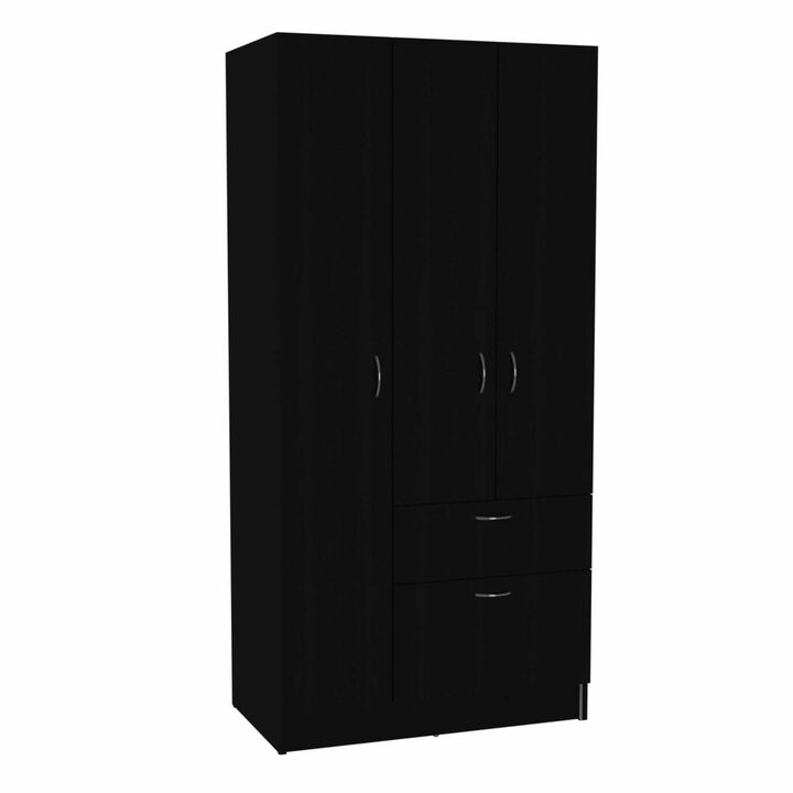 Meredith 1-Drawer Rectangle Armoire Black Wengue And White