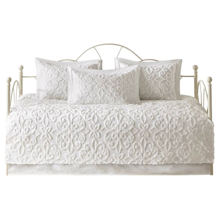 5-Piece Medallion Chenille Cotton Daybed Cover Set – French Country Vintage Style