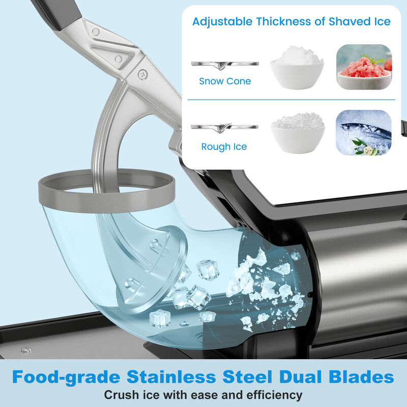 300W Commercial Ice Crusher with Dual Blades and Safety Switch
