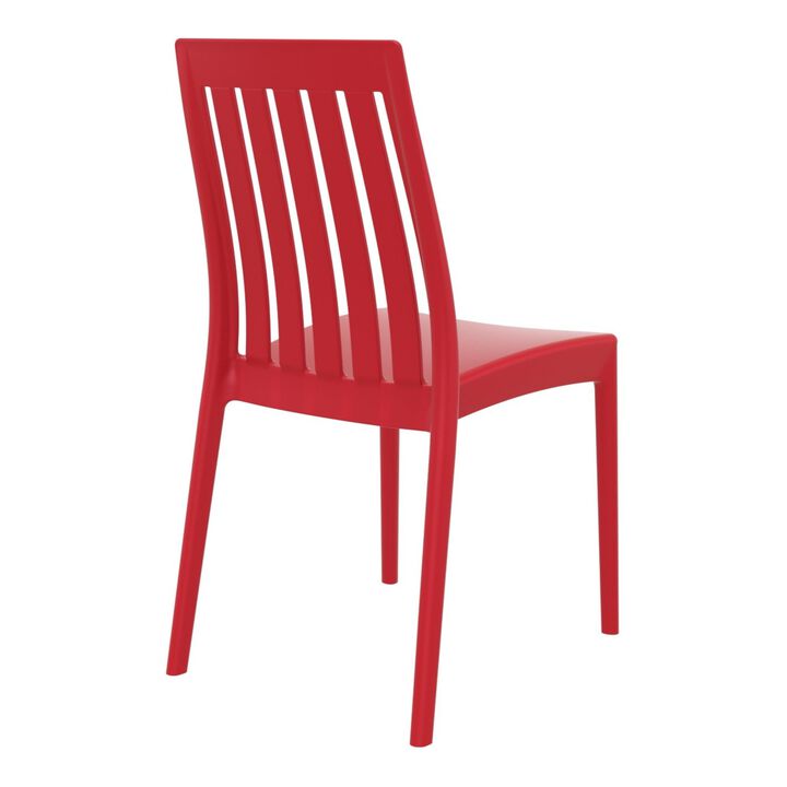 35" Brown High Back Stackable Outdoor Patio Dining Chair