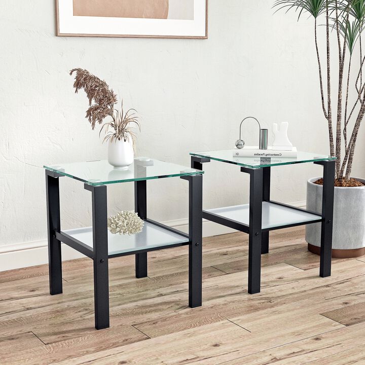 Small Round Glass Tea Table & Bedroom Corner Side Table