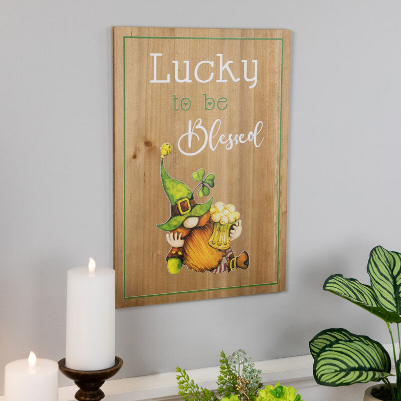 Lucky to be Blessed St. Patricks Day Wooden Wall Sign - 18.5"