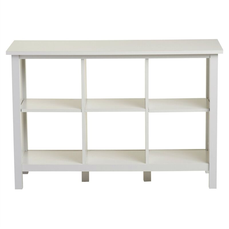 Hivvago Adjustable Shelf 6-Cube Bookcase Storage Unit Sideboard in White