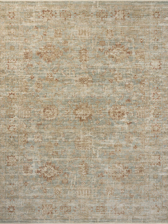 Heritage HER-06 Aqua / Terracotta 18" x 18" Sample Rug by Patent Pending