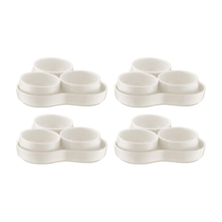 Banquet 5.25" x 5.25" x h:1" Oval Warm White Porcelain Platter (Set of 4)