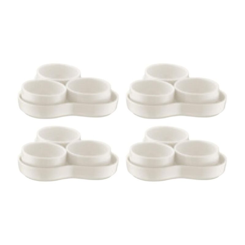 Banquet 5.25" x 5.25" x h:1" Oval Warm White Porcelain Platter (Set of 4)