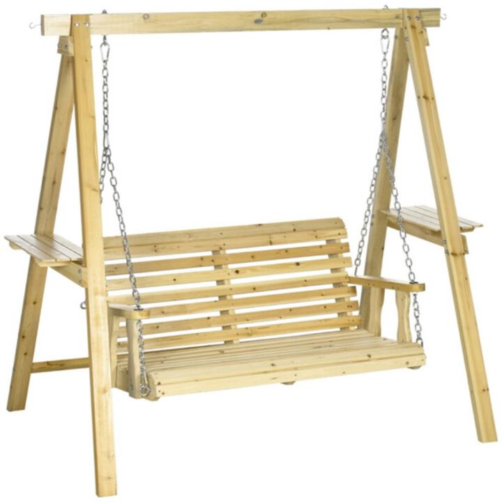 2-Seat Outdoor Porch Swing Sturdy and Comfortable Swing with Weather-Resistant Frame for Patio, Deck, or Garden Use