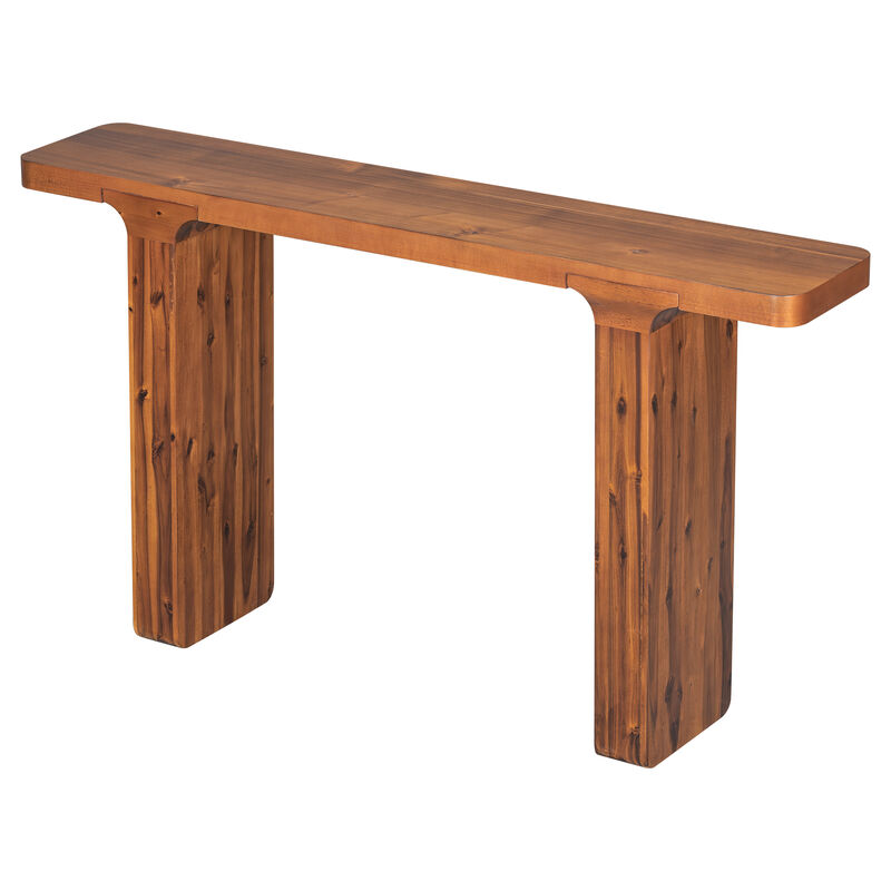 Merax Elegant Acacia Veneer Entryway Console Table