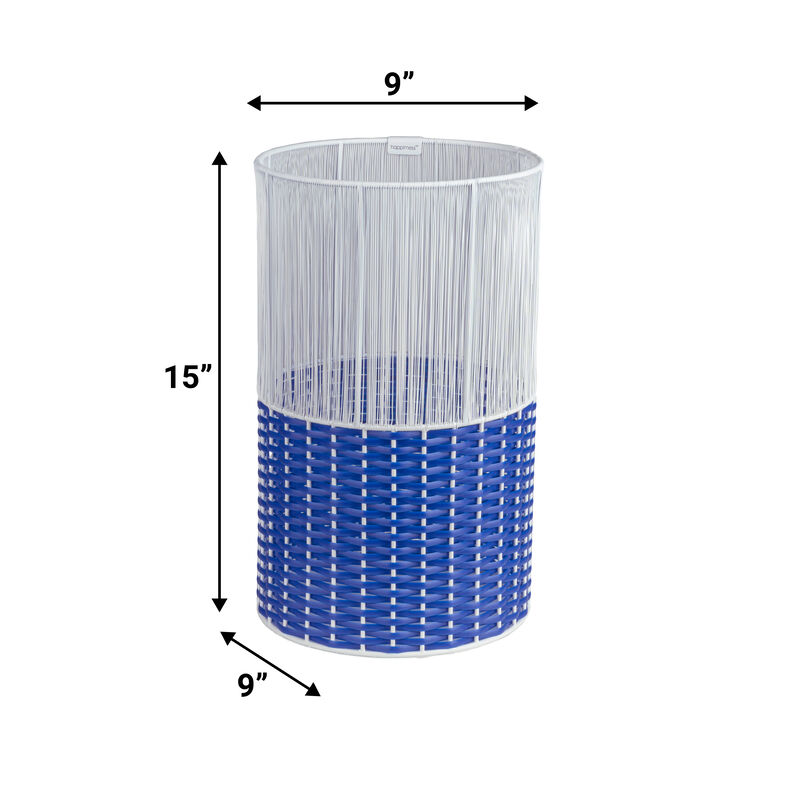 Harper Modern 2-Tone Faux Wicker Cylinder Waste Basket