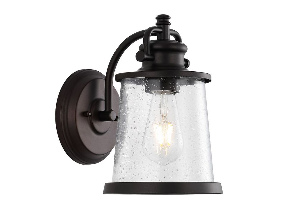 Marais Iron/Seeded Glass Vintage Rustic LED Outdoor Sconce