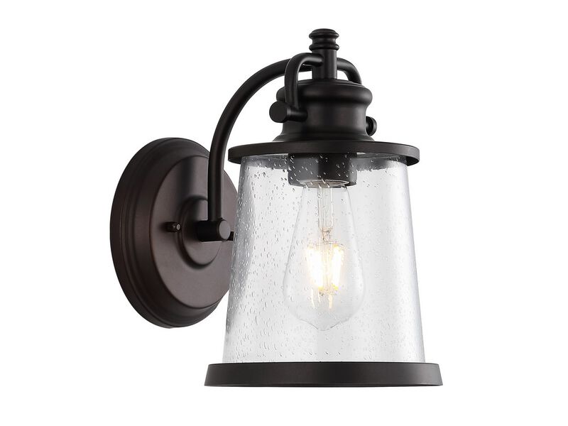 Marais Iron/Seeded Glass Vintage Rustic LED Outdoor Sconce