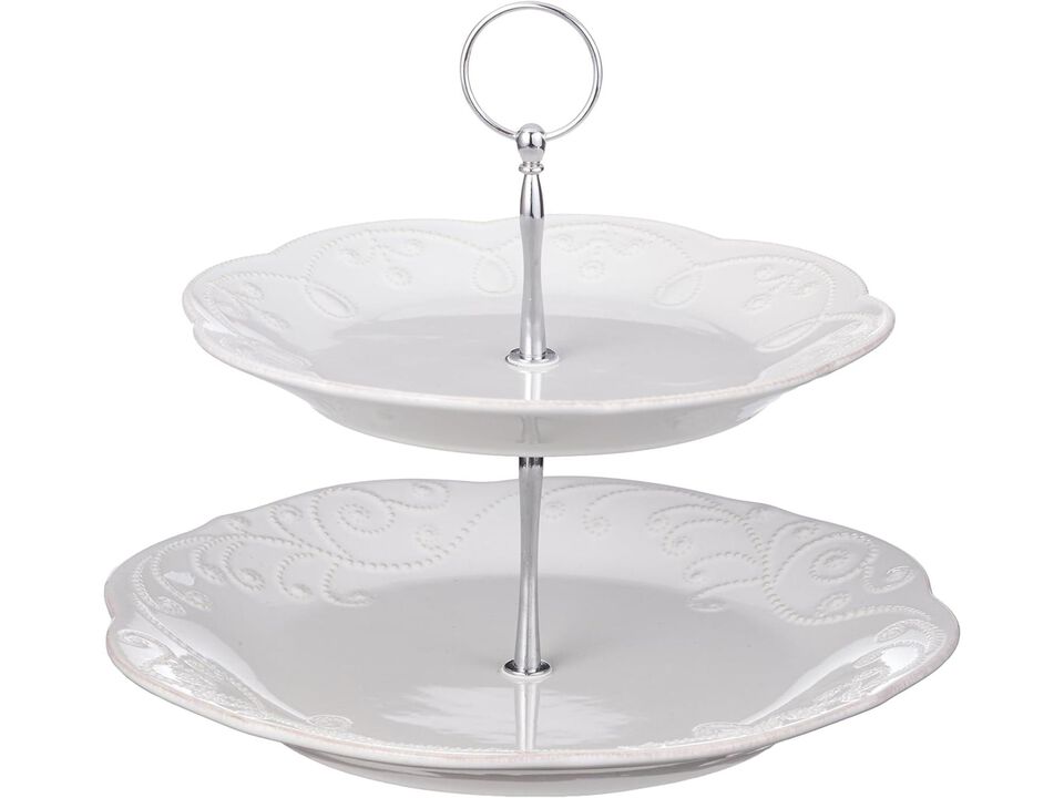 Lenox Unisex French Perle Tiered Server White Serveware