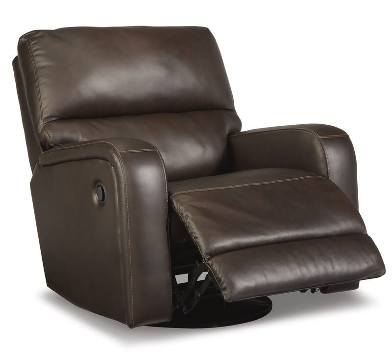 Emberla Manual Swivel Glider Leather Recliner