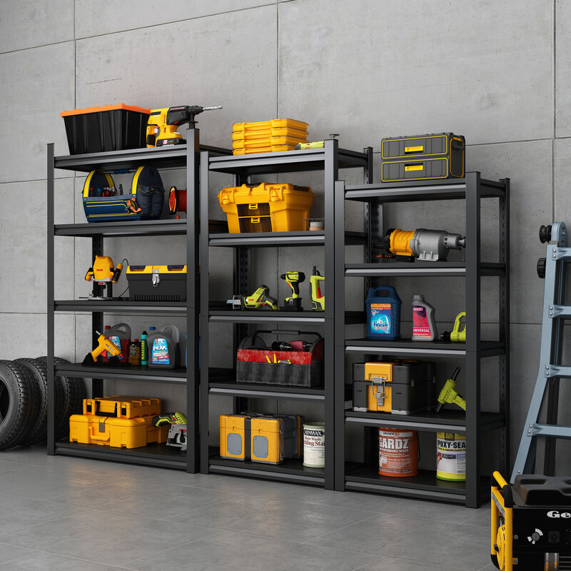 5-Tier Metal Storage Shelves Heavy-Duty Adjustable Garage Shelving Unit for Home & Workshop Organization