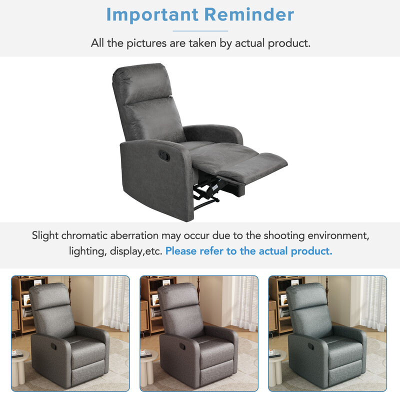 Merax Modern Manual Recliner Chair Home Theater Chair with Adjustable Backrest for Living Room