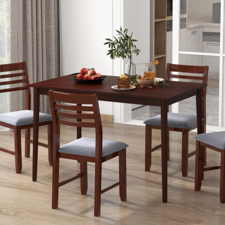 Hivvago 48 Inches Mid Century Dining Table for 4 with Rubber Wood Legs