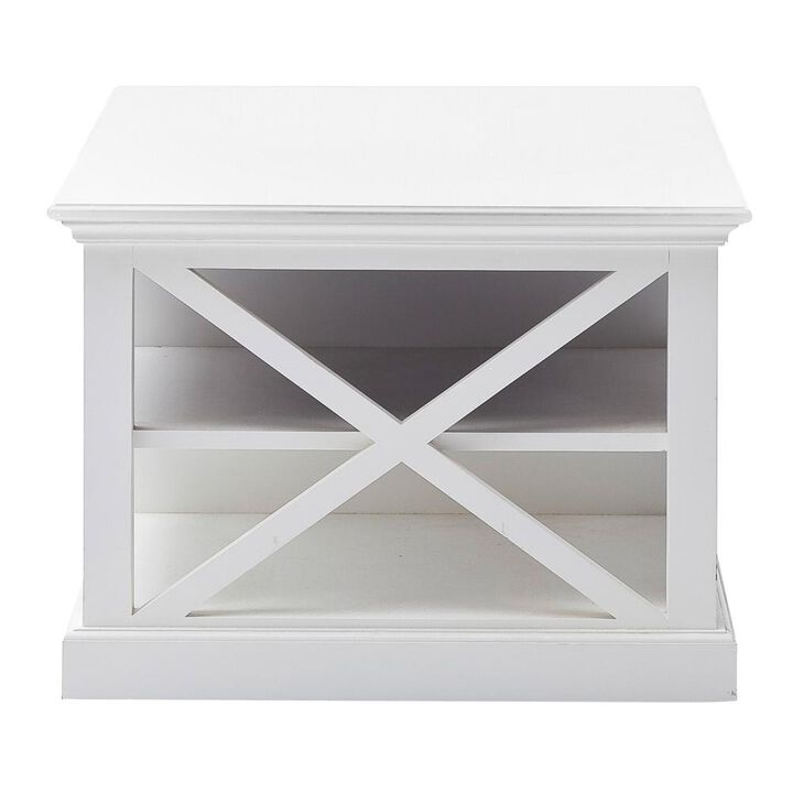 Belen Kox Classic White Low Profile Coffee Table, Belen Kox