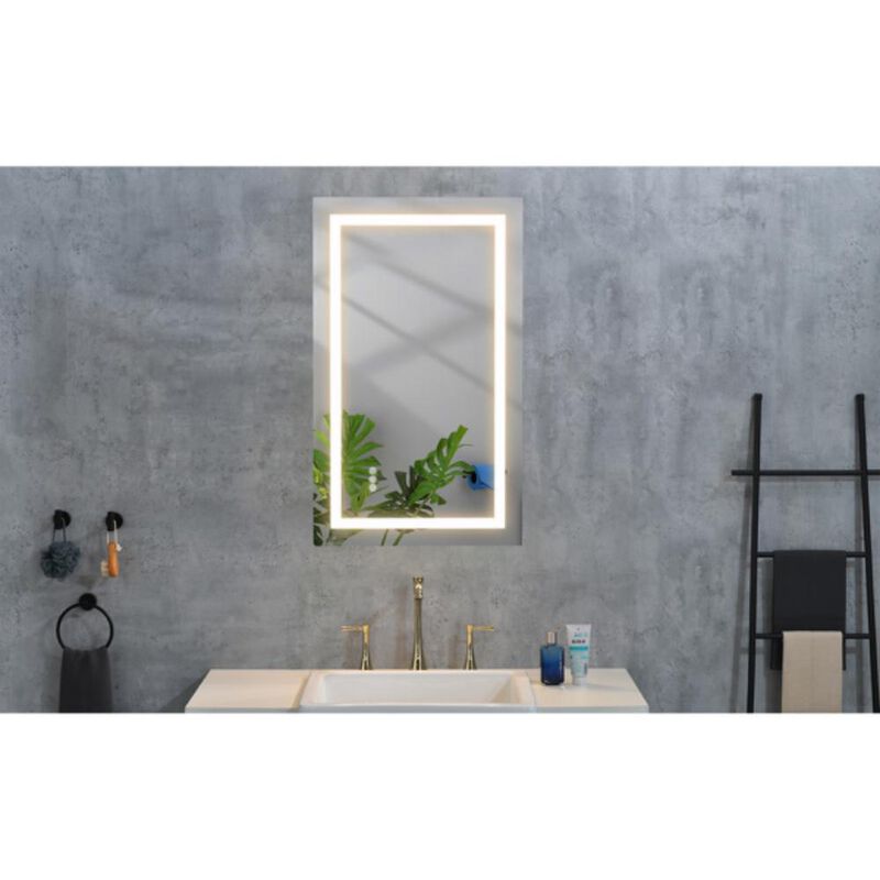 LED Lighted Bathroom Wall-Mounted Mirror High Lumen, Anti-Fog, and Dimmer Function for a Clear, Customized Reflection