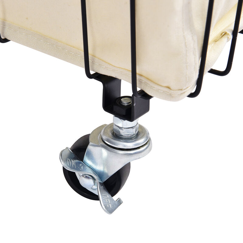 Oceanstar Mobile Rolling Storage Laundry Basket Cart with Handle