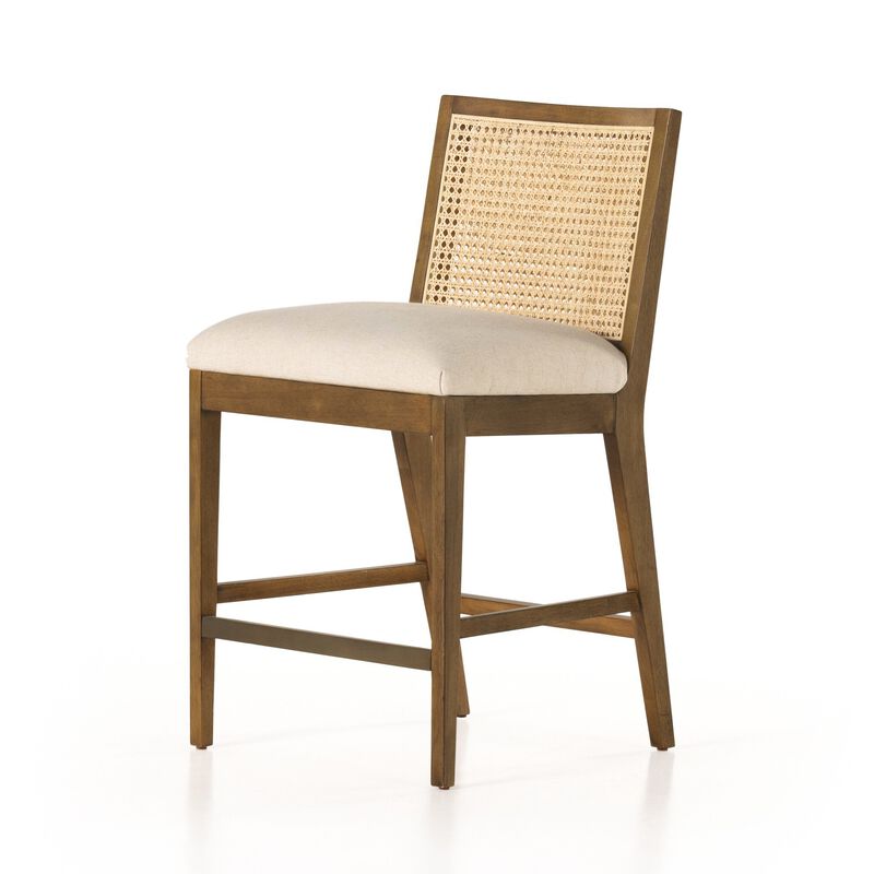 Antonia Cane Armless Counter Stool in Brown