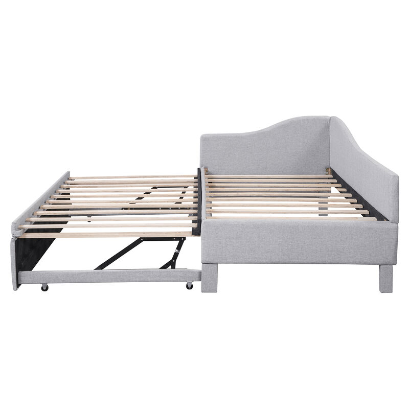 Merax Upholstered L-Shaped Daybed with Pop Up Trundle