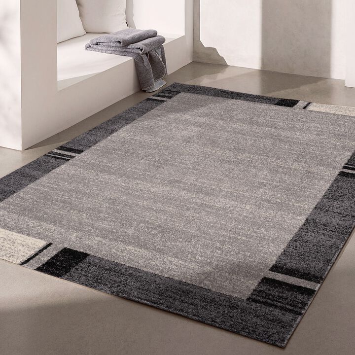 Nova Contemporary Geometric Grey Black Indoor Area Rug