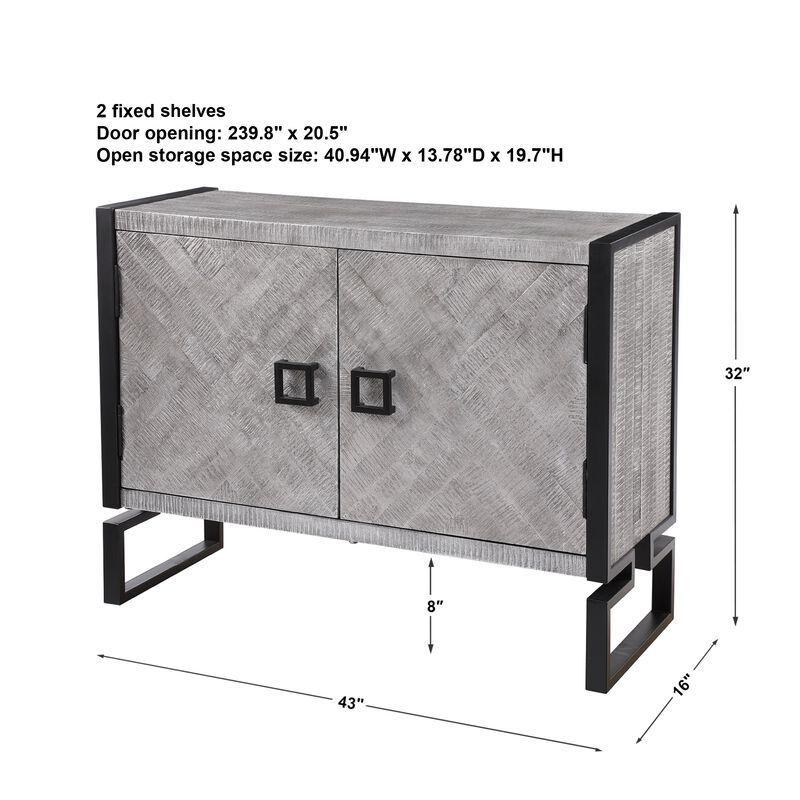 Keyes 2 Door Gray Cabinet