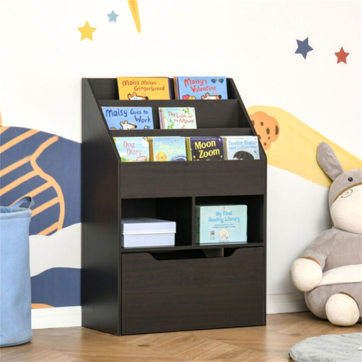 Kids Storage Cabinet with Bookshelf for Toys and Books Organization