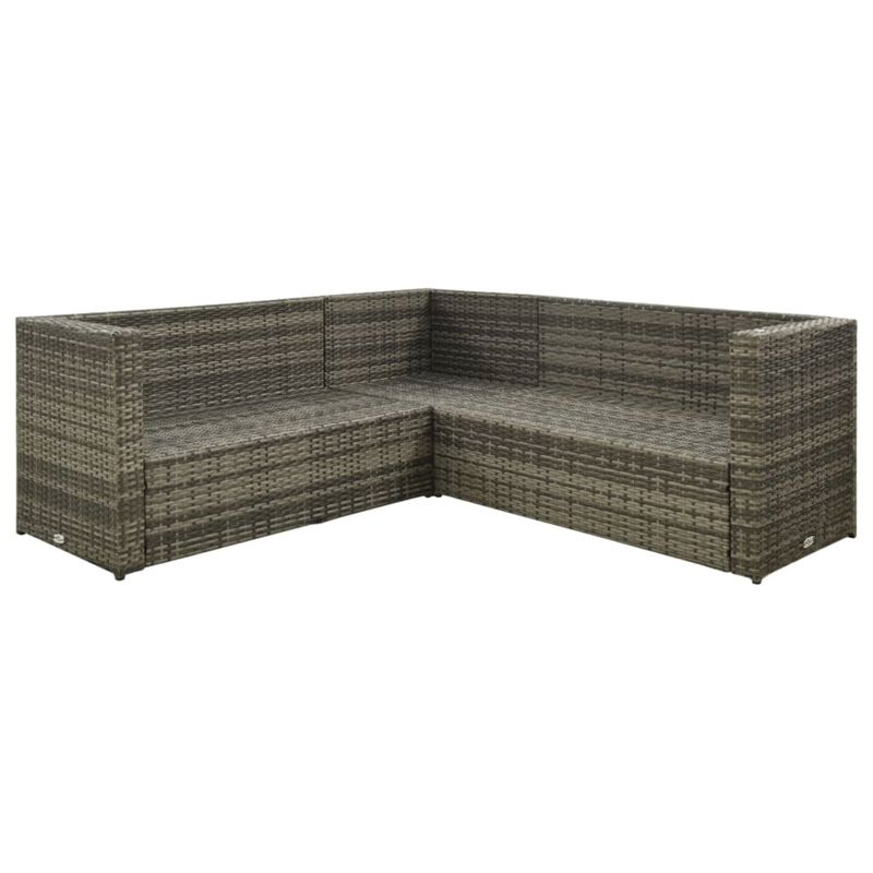 vidaXL 4 Piece Garden Lounge Set with Cushions Poly Rattan Gray